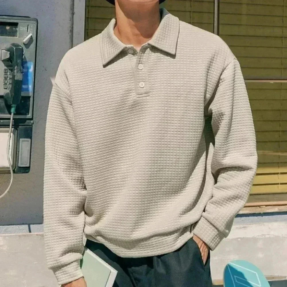 Tan Mens Polo Sweatshirt - Picture 1 of 5